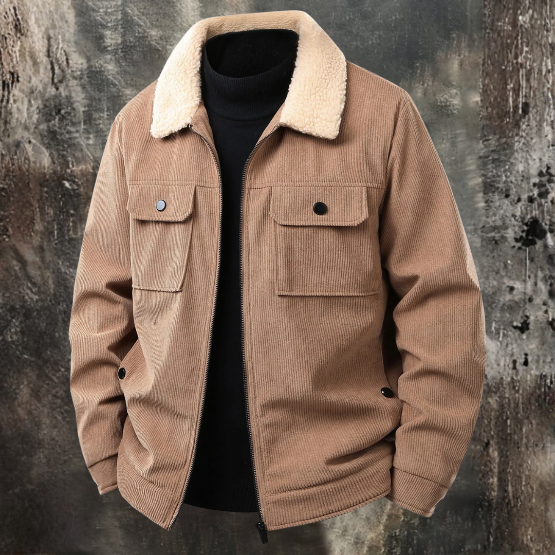 Olek | Ciepła polarowa sztruksowa kurtka