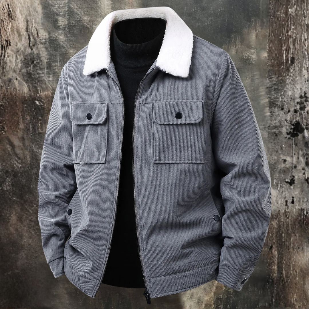 Olek | Ciepła polarowa sztruksowa kurtka