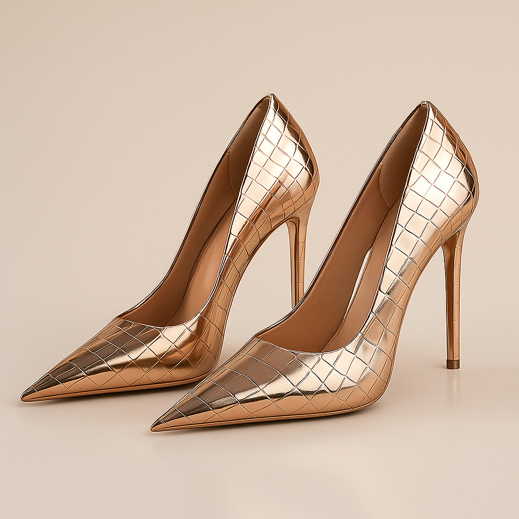 Noir Éclat™ – Szpilki z krokiem krokodyla