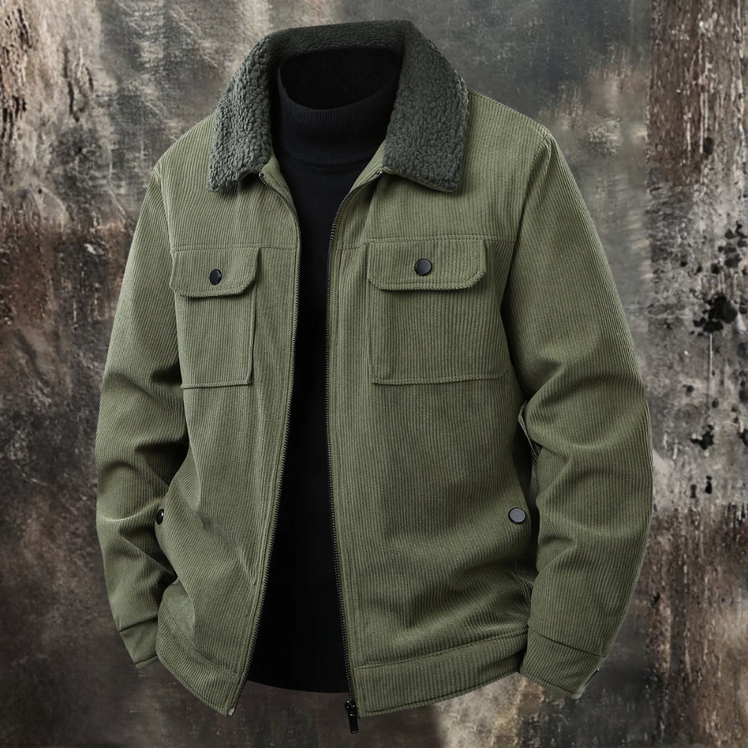 Olek | Ciepła polarowa sztruksowa kurtka