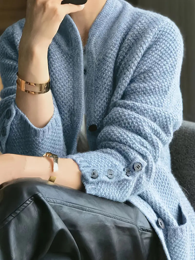 KLARINA | Kardigan z mieszanki kaszmiru z guzikami