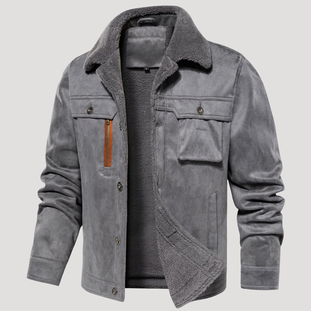 Adam | Ciepła zimowa kurtka w stylu zamszu