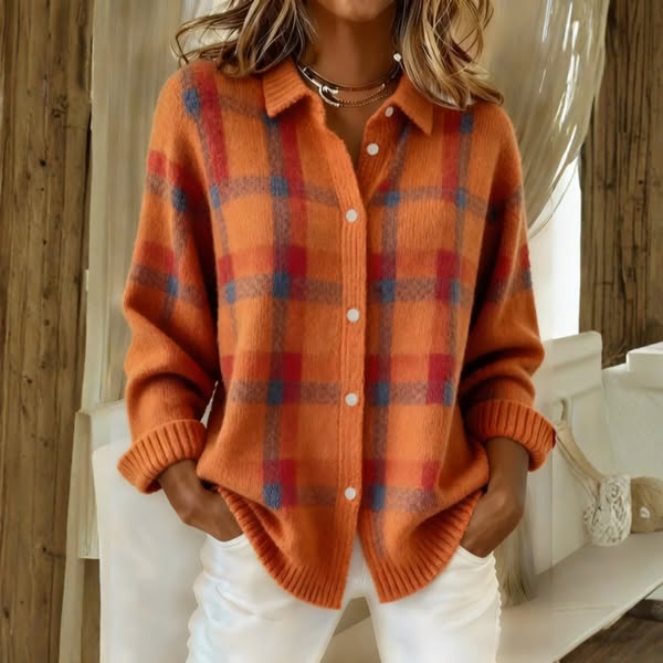 KAROLINA | Sweter w Kratę z Miękkiej Dzianiny