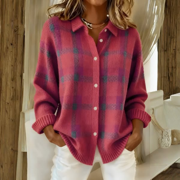 KAROLINA | Sweter w Kratę z Miękkiej Dzianiny