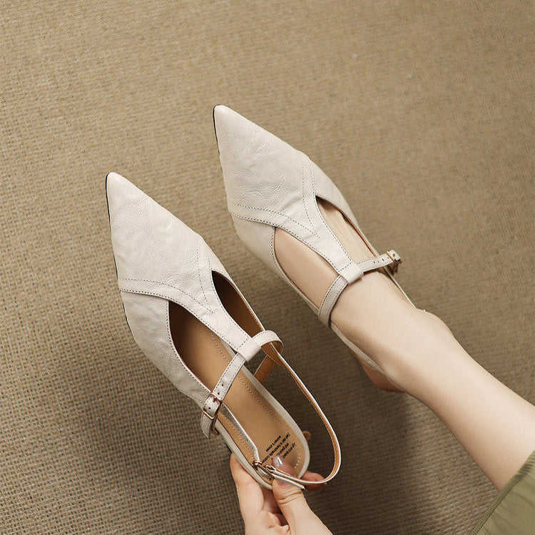 Czarne Skórzane Szpilki Autentyczne