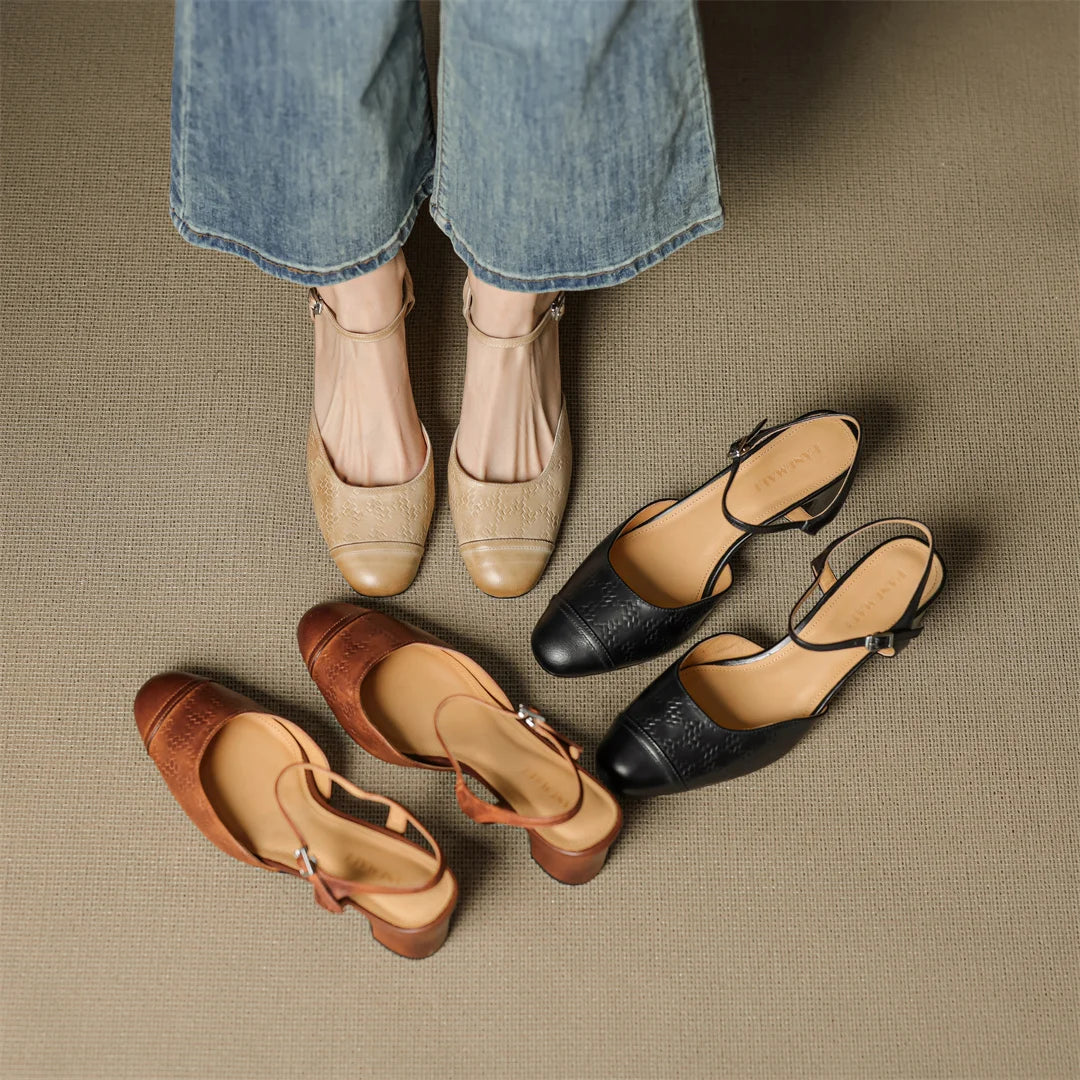 Szykowne Szpilki z Prawdziwej Skóry Valery